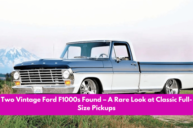 Two Vintage Ford F1000s Found – A Rare Look at Classic Full-Size Pickups