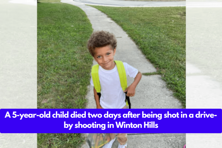 A 5-year-old child died two days after being shot in a drive-by shooting in Winton Hills