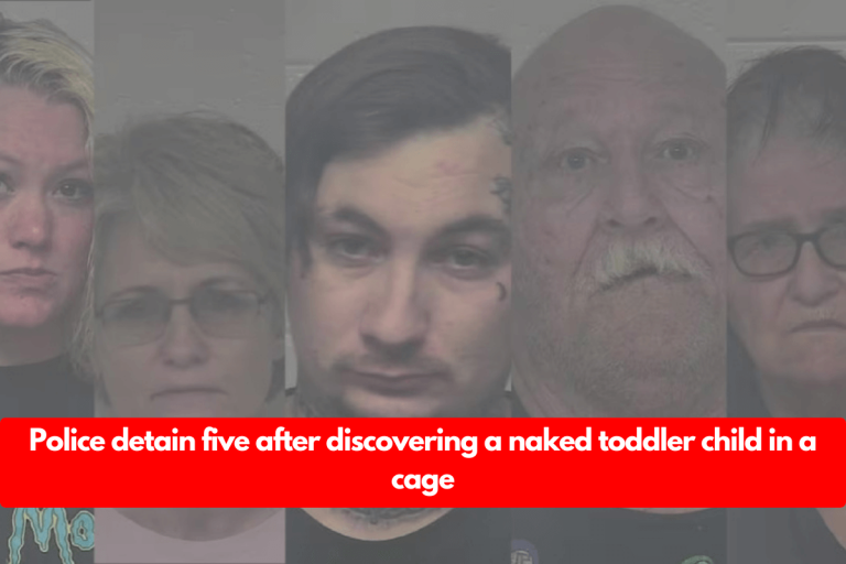 Police detain five after discovering a naked toddler child in a cage