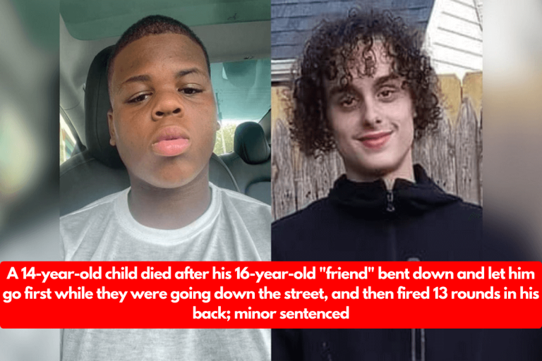 A 14-year-old child died after his 16-year-old “friend” bent down and let him go first while they were going down the street, and then fired 13 rounds in his back; minor sentenced