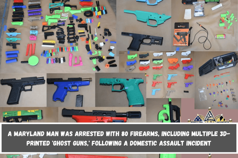 A Maryland man was arrested with 80 firearms, including multiple 3D-printed ‘ghost guns,’ following a domestic assault incident