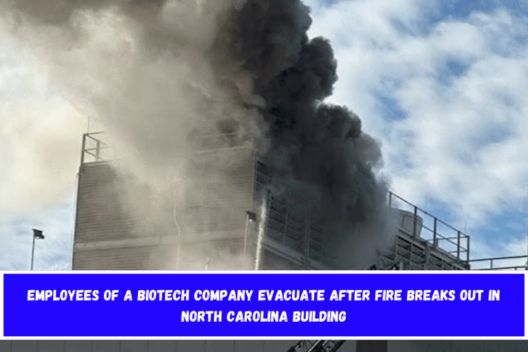 Employees of a biotech company evacuate after fire breaks out in North Carolina building