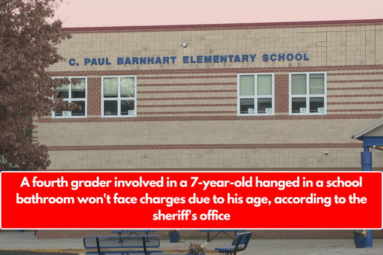 A fourth grader involved in a 7-year-old hanged in a school bathroom won’t face charges due to his age, according to the sheriff’s office